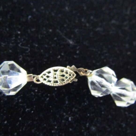 Vintage Chunky Clear Lucite Necklace 1940s 50s - Picture 8 of 8